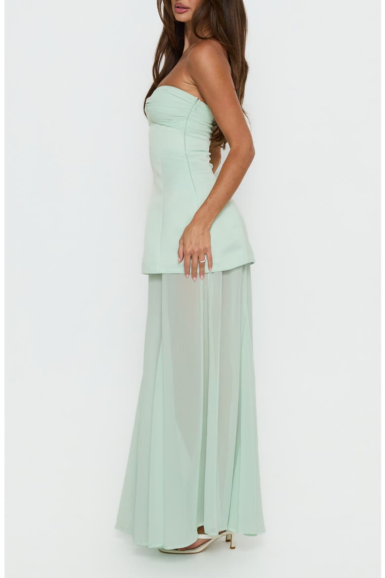 Strapless Chiffon Gown, Alternate, color, GREEN