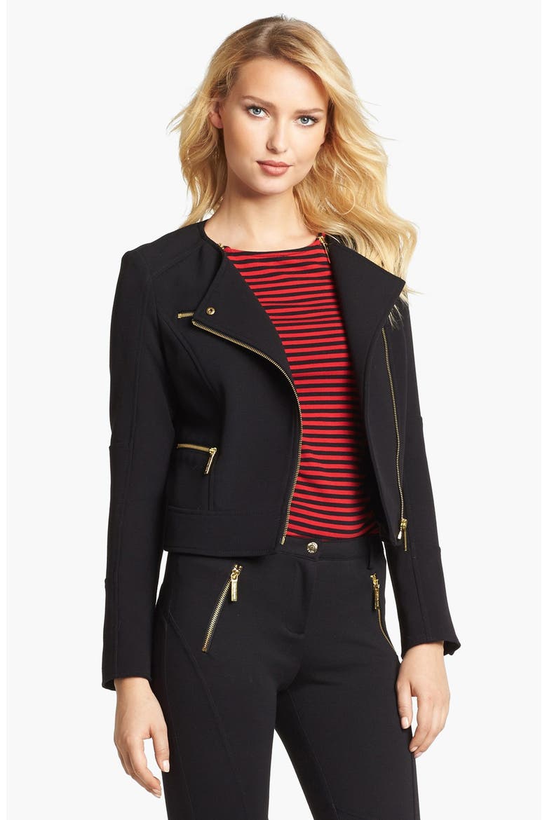 Knit Moto Jacket, Main, color, BLACK