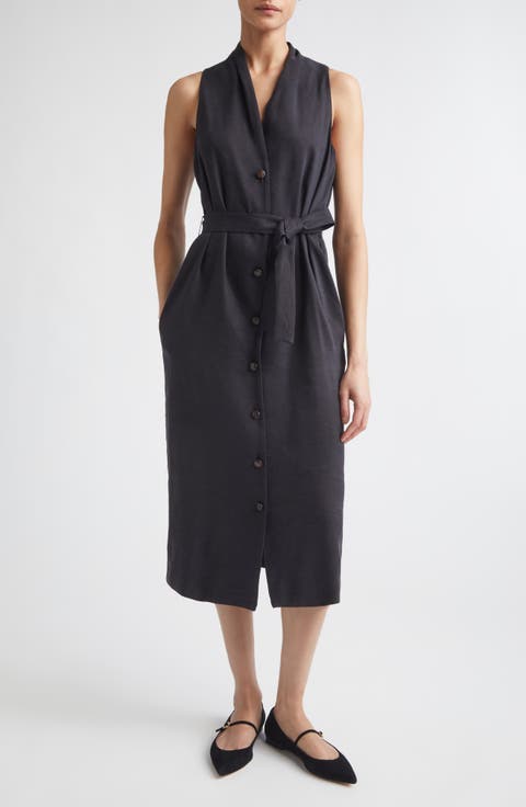 Navetta Linen and Silk Midi Dress