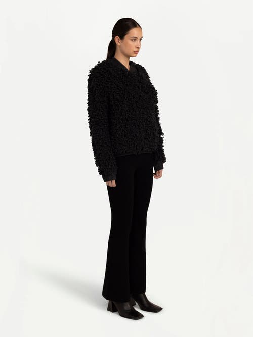 Gobi Mongolian Cashmere Loop-stitch Cashmere Cardigan In Charcoal