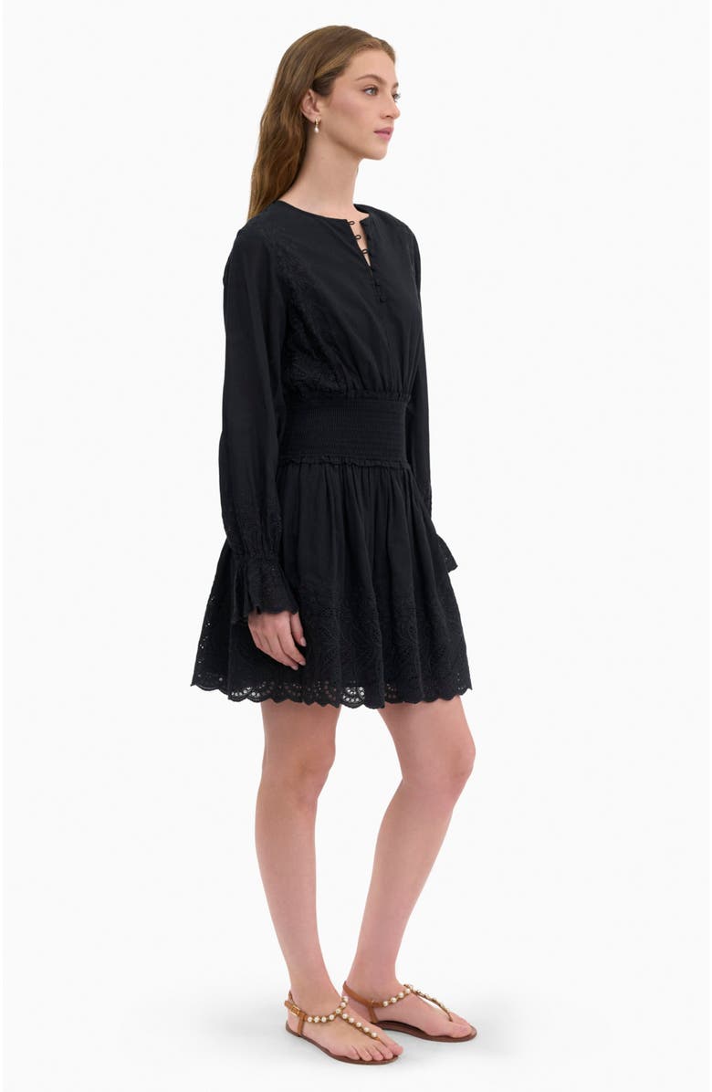 Rebecca Taylor Sabine Mini Dress, Alternate, color, Jet Black