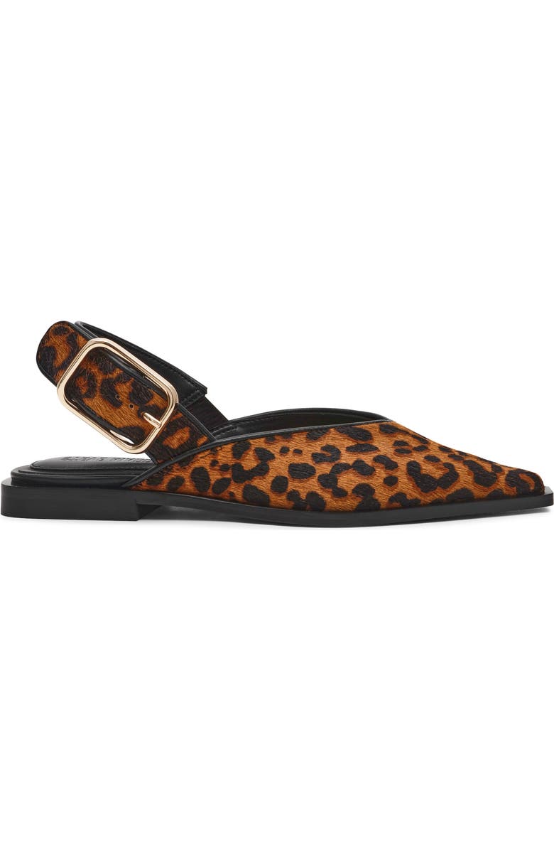 Steve Madden Shay Genuine Calf Hair Pointed Toe Slingback Flat, Alternate, color, Leopard