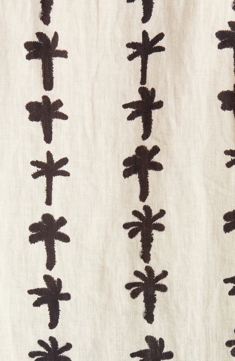 Desmond & Dempsey Palm Stripe Linen Pajamas, Alternate, color,