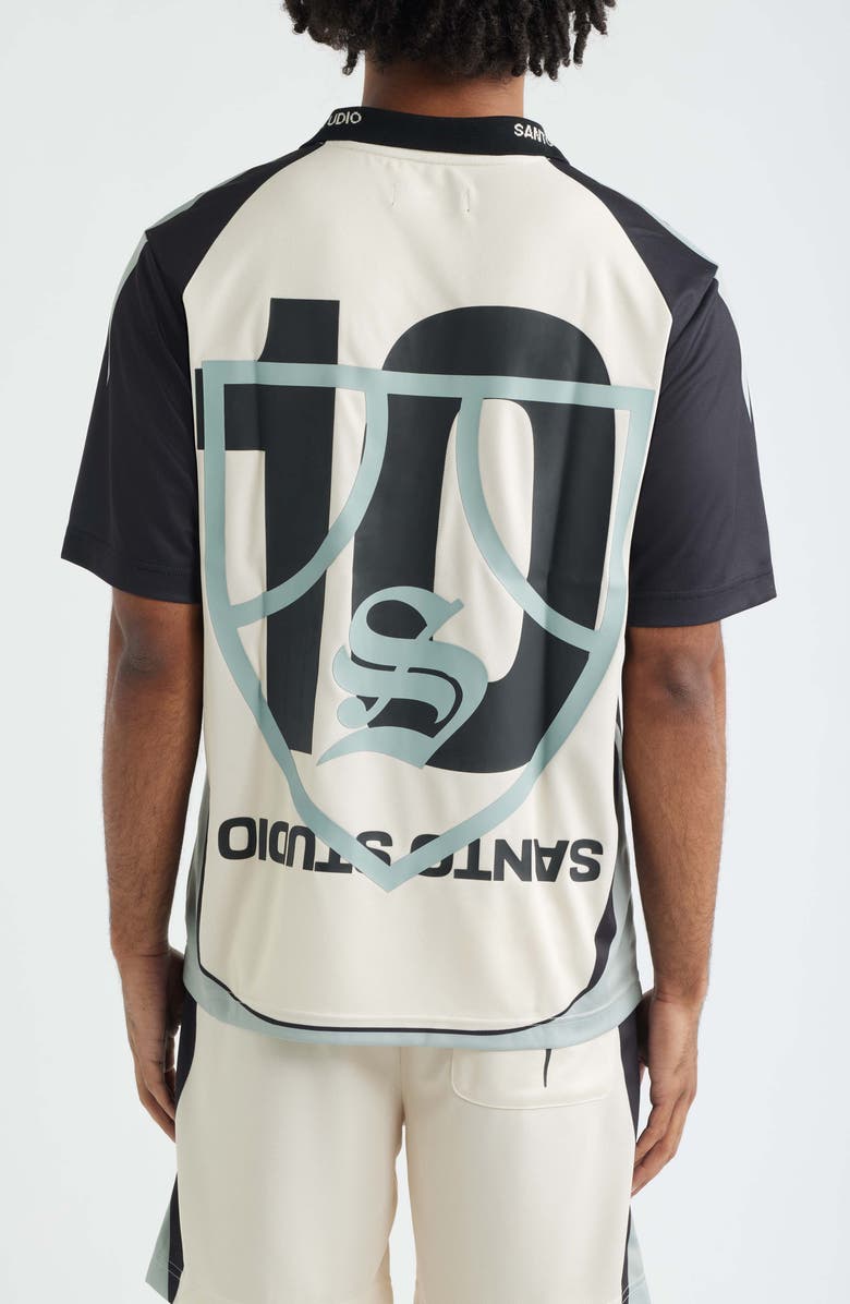 SANTO STUDIO Shield Club Jersey Polo, Alternate, color, Cream