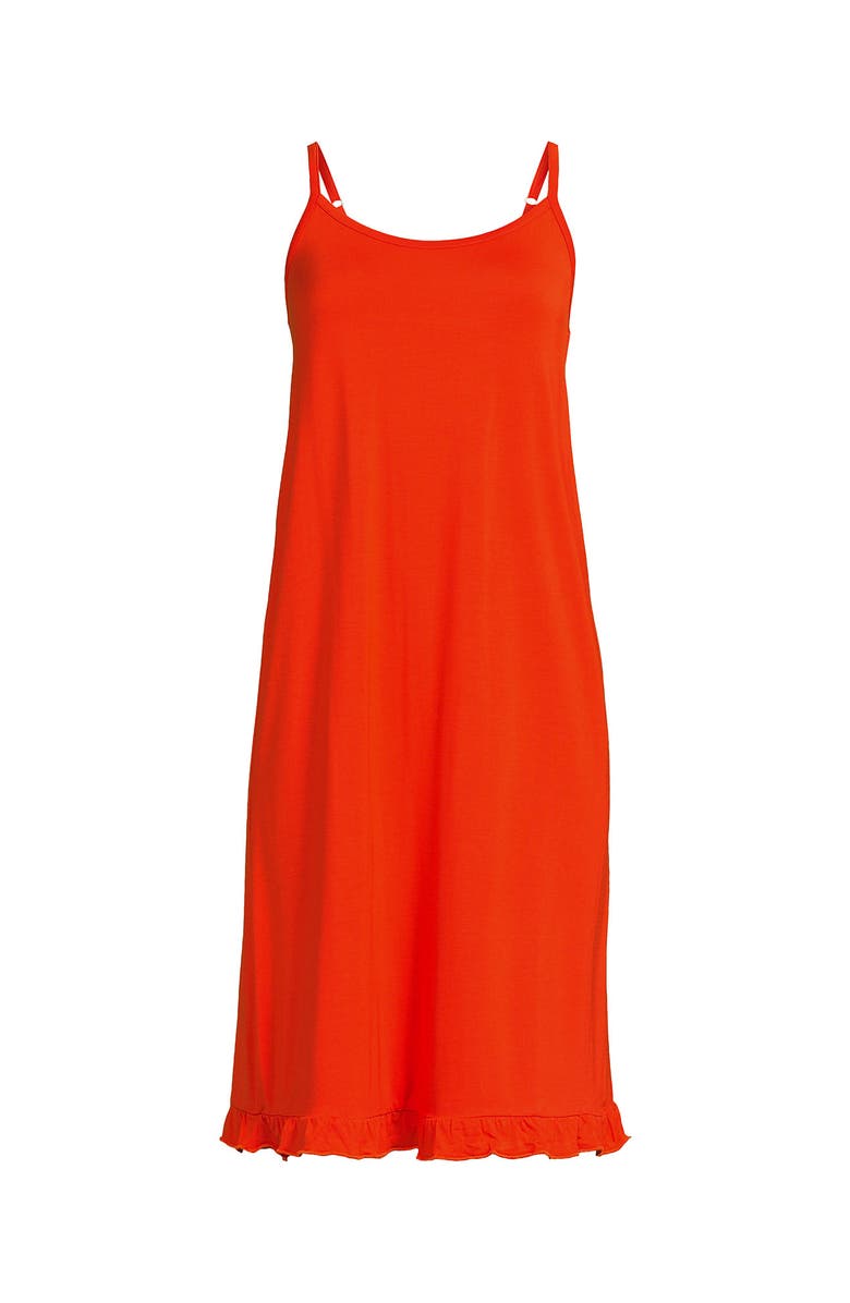 Lands' End Cooling Knee Length Slip Nightgown, Alternate, color, Vivid Tangerine