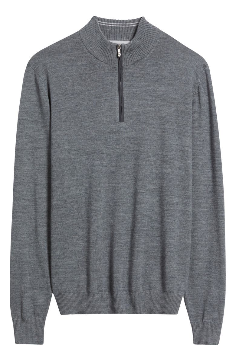 johnnie-O Raynor Merino Wool Quarter Zip Sweater, Alternate, color, Charcoal