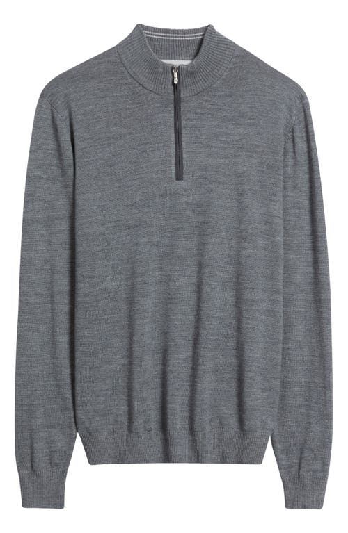 Johnnie-o Raynor Merino Wool Quarter Zip Sweater In Gray