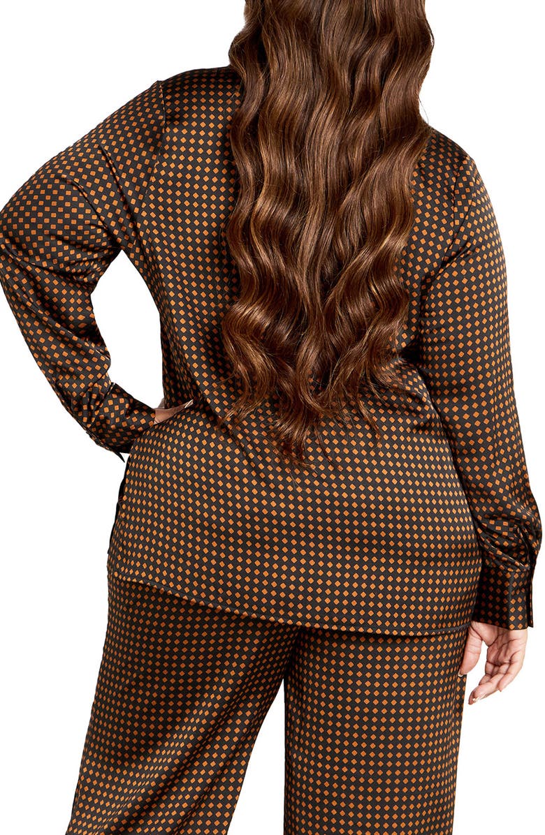 City Chic Mara Print Satin Shirt, Alternate, color,