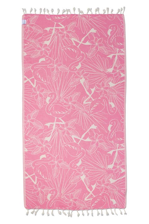 Tropical Flamingo Organic Turkish Towel