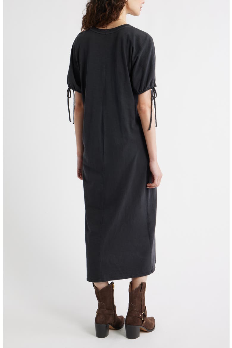Drawstring Sleeve Knit Dress, Alternate, color, BLACK JET