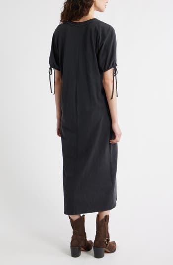 Drawstring Sleeve Knit Dress
