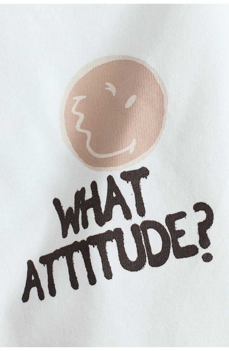 H&M Print-motif Hoodie, Alternate, color, White/Smileyworld®