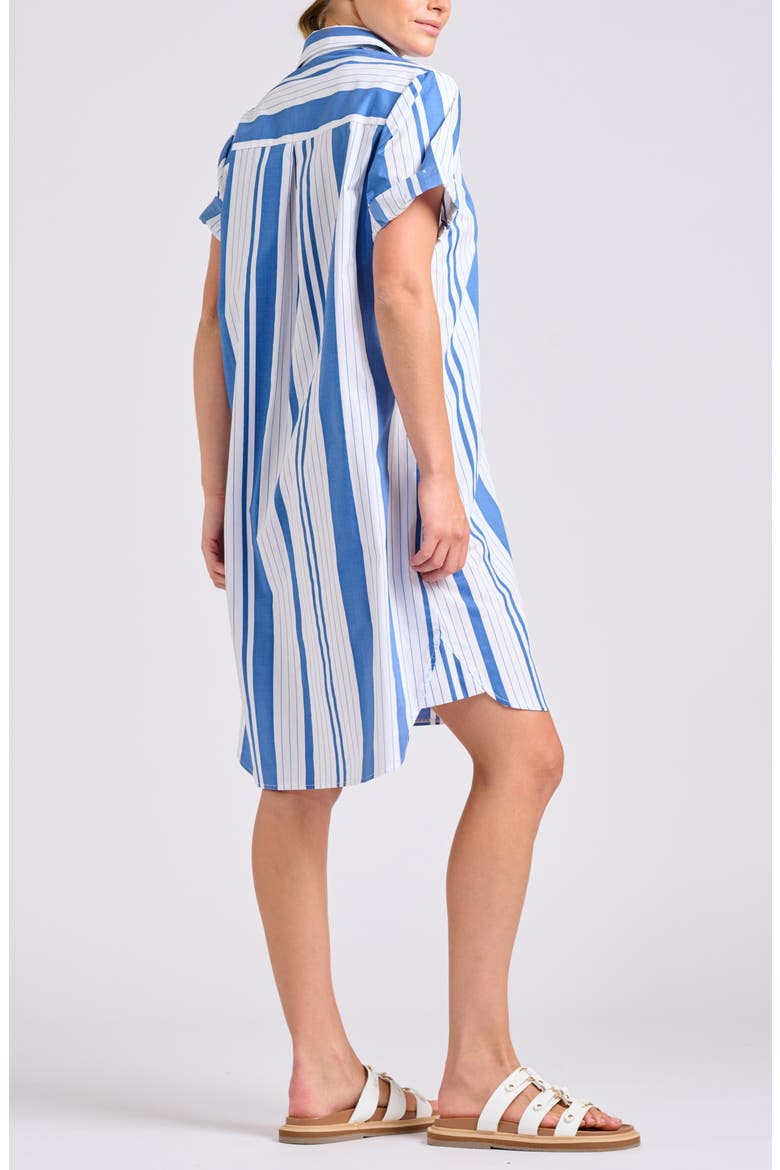 Stripe Popover Poplin Shirtdress, Alternate, color, AZURE RETRO STRIPE