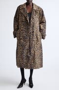 Saint Laurent Leopard Print Nylon Trench Coat