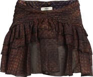 Siedrés Kaia Geo Print Tiered Metallic Chiffon Miniskirt