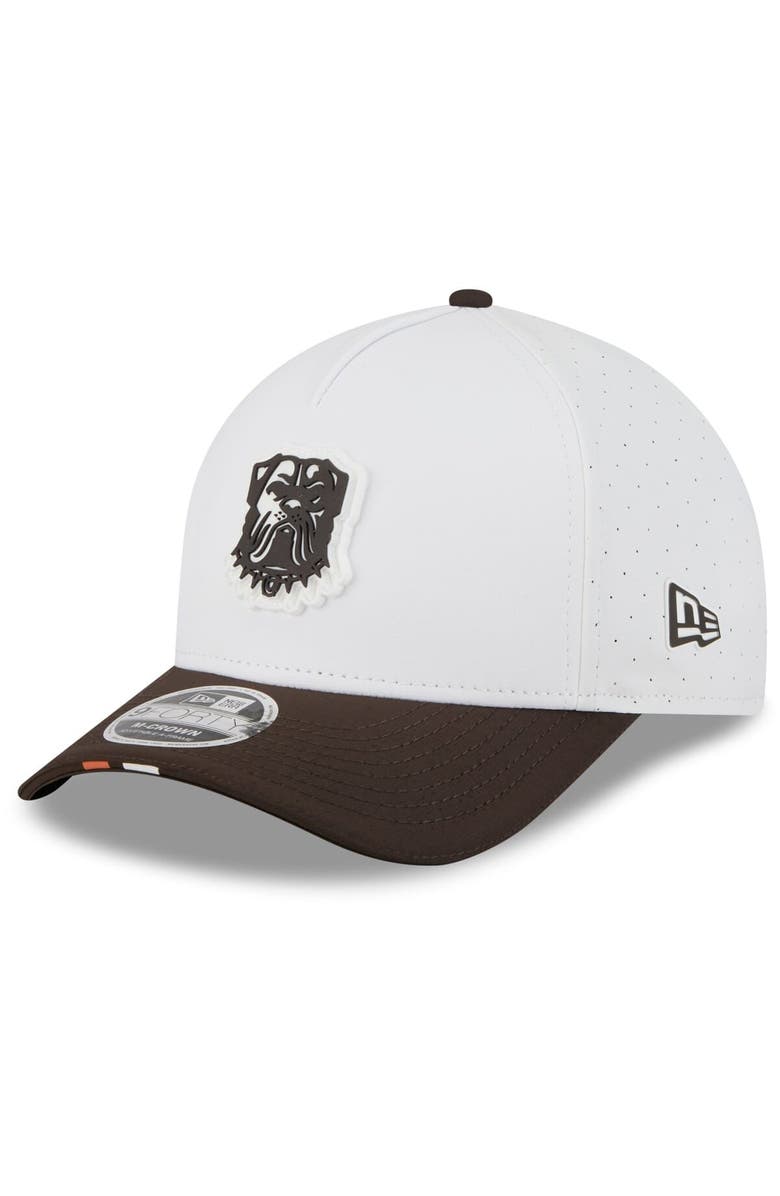 New Era Men's New Era  White/Brown Cleveland Browns 2025 NFL Training Camp A-Frame 9FORTY Adjustable Hat, Main, color, 