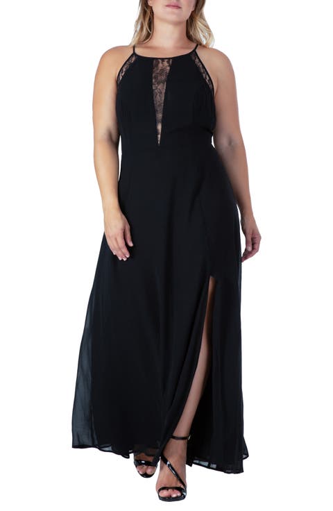 Lace Detail Maxi Dress (Plus Size)