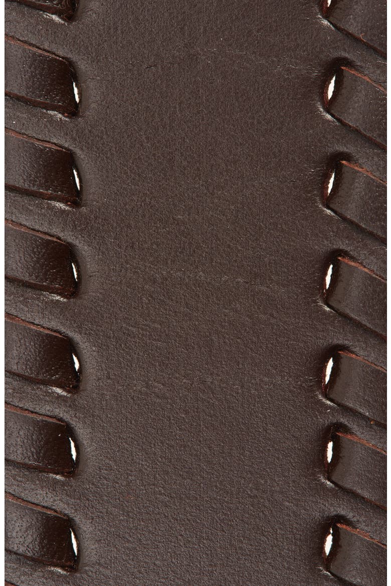 Grant Whipstitch Leather Belt, Alternate, color, DARK BROWN