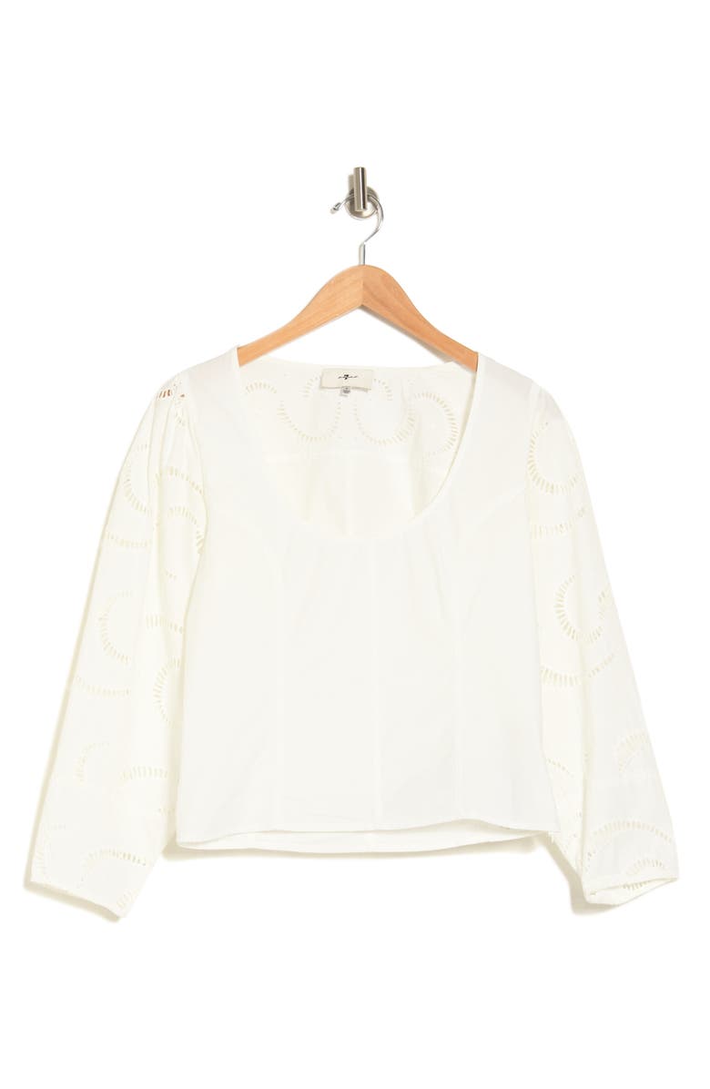 Seven Eyelet Balloon Sleeve Top, Main, color,