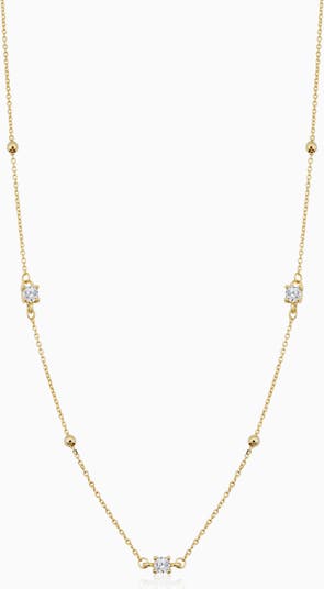 14K Yellow Gold Seeing Sparks Station Necklace