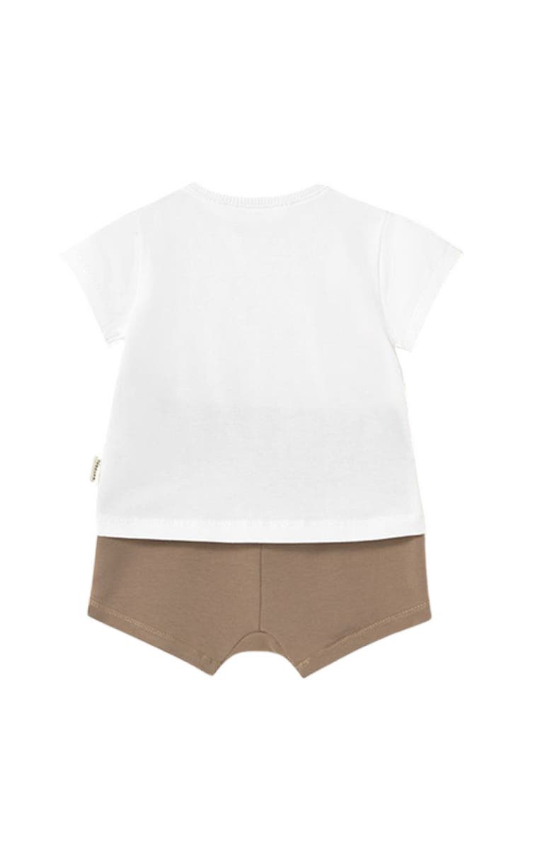 Mayoral Teddy Muffin Shorts Set, Alternate, color, Brown