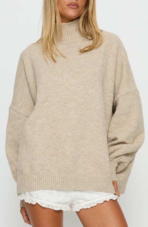 Princess Polly Patrizia Oversize Turtleneck Sweater In Neutral