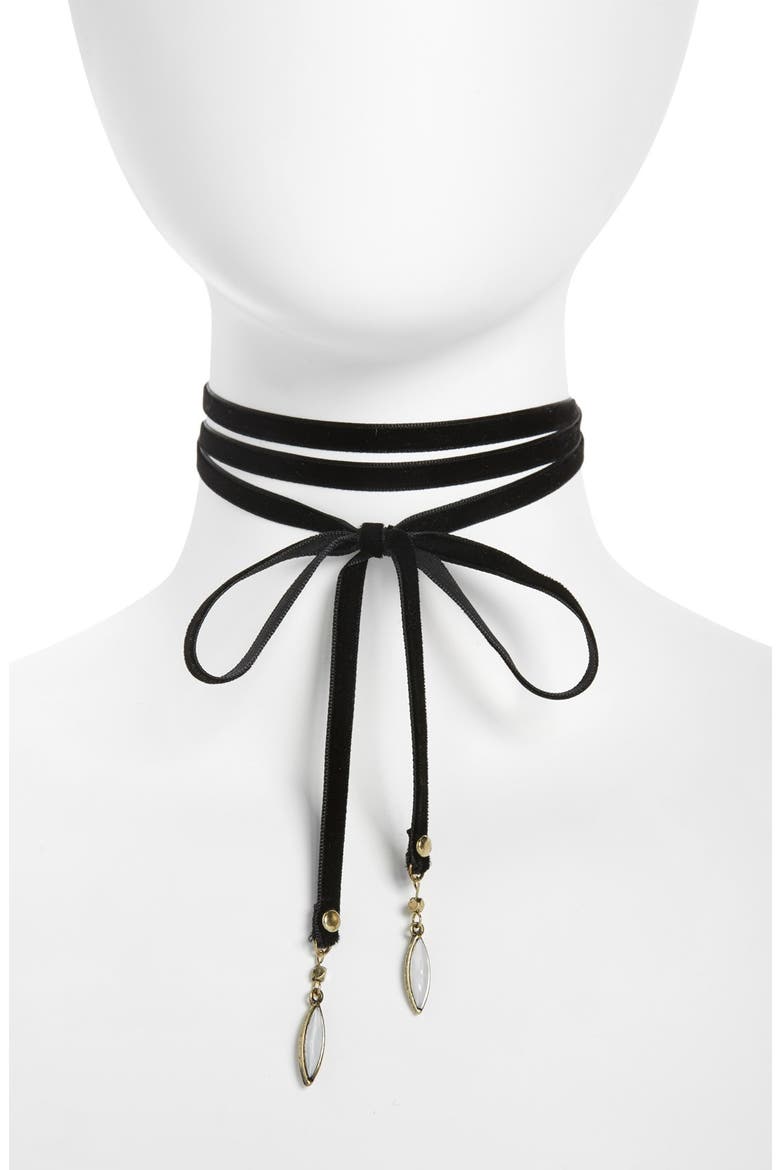 Velvet Wrap Choker, Main, color, BLACK
