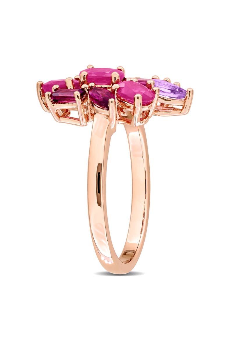 Multi-Shaped Multi-Gem Cluster Cocktail Ring, Alternate, color, Ruby