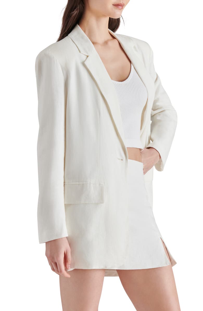 Steve Madden Imaan Oversize Linen Blend Blazer, Alternate, color, 