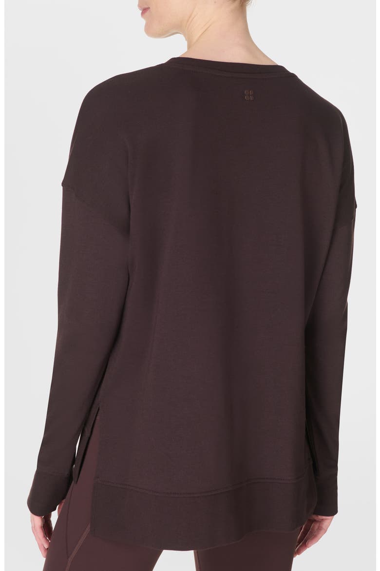 After Class Stripe Longline Sweatshirt, Alternate, color, SABLE BROWN