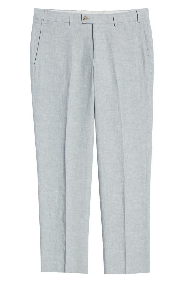 Hiltl Parma Flat Front Solid Linen Trousers, Alternate, color, 
