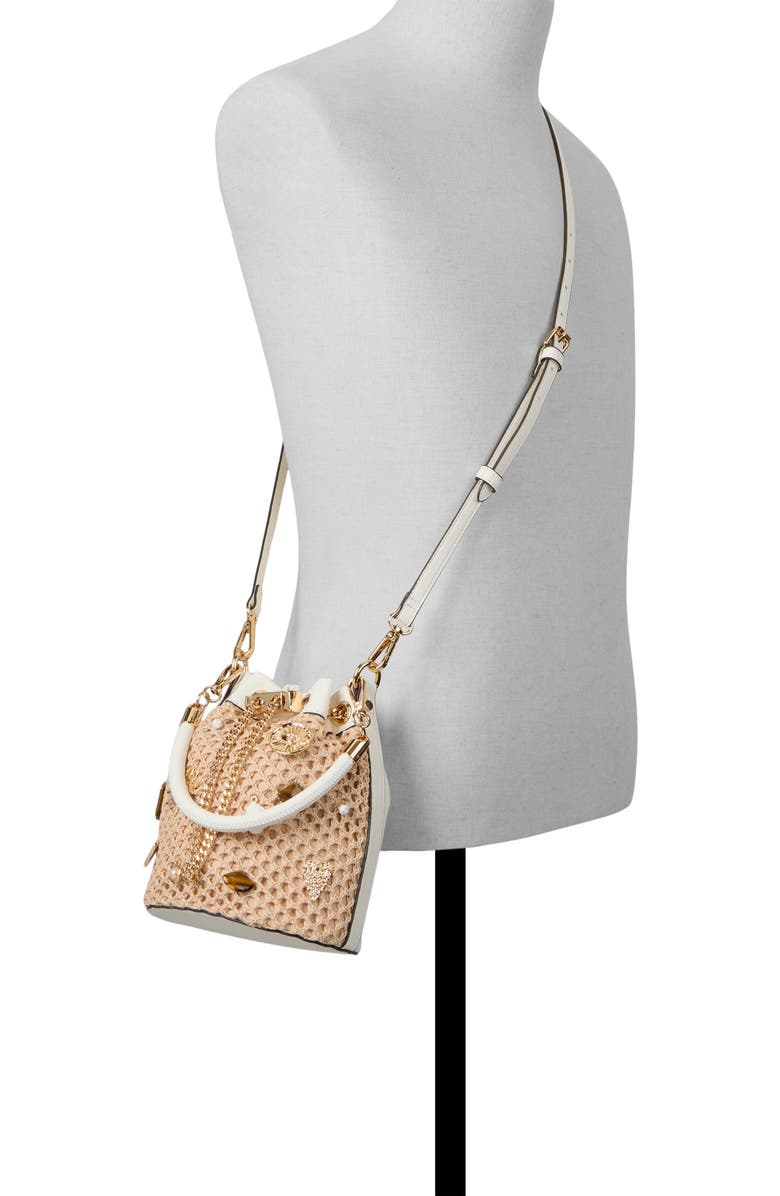 ALDO Shellinax Bucket Bag, Alternate, color, Natural