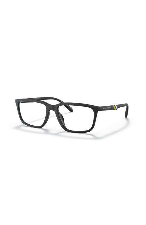 Armani Exchange 55mm Rectangle Optical Glasses In Black