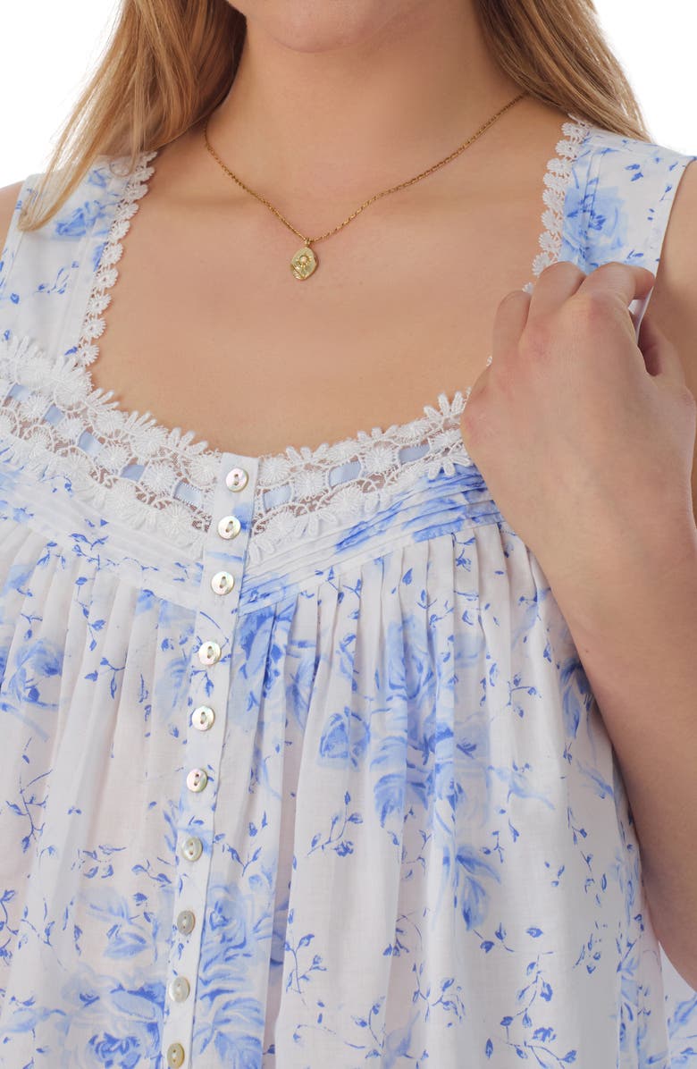 Eileen West Floral Cotton Lawn Chemise, Alternate, color, 