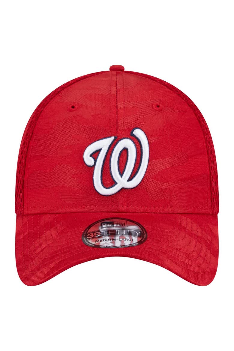 Men's New Era Red Washington Nationals Subtle Camo 39THIRTY Flex Hat, Alternate, color, Red