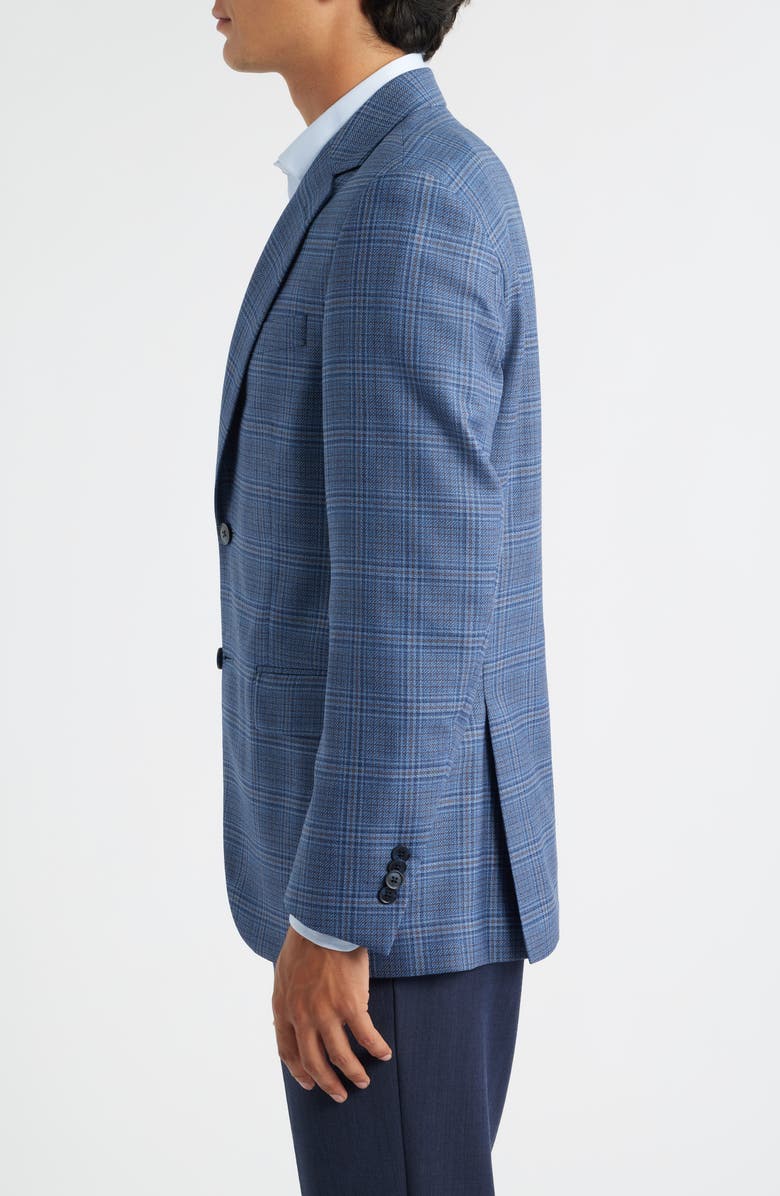 Peter Millar Flynn Classic Fit Blue Plaid Wool Sport Coat, Alternate, color, Medium Blue