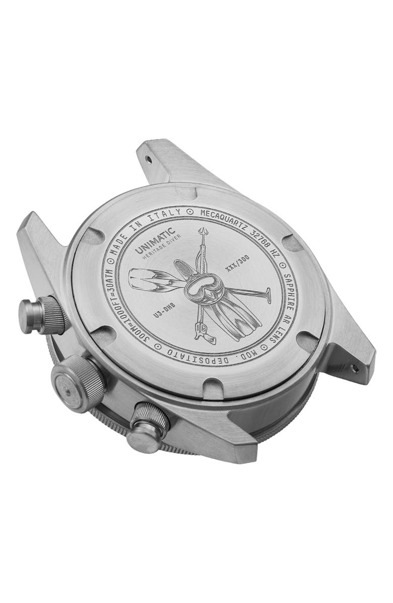 UNIMATIC Diving Heritage Chronograph Diving Watch, 41.5mm, Alternate, color, Black