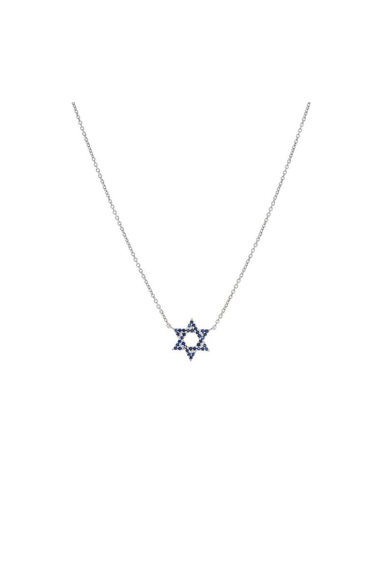 BY ADINA EDEN Sapphire Blue Star Of David Necklace 14K, Main, color, 