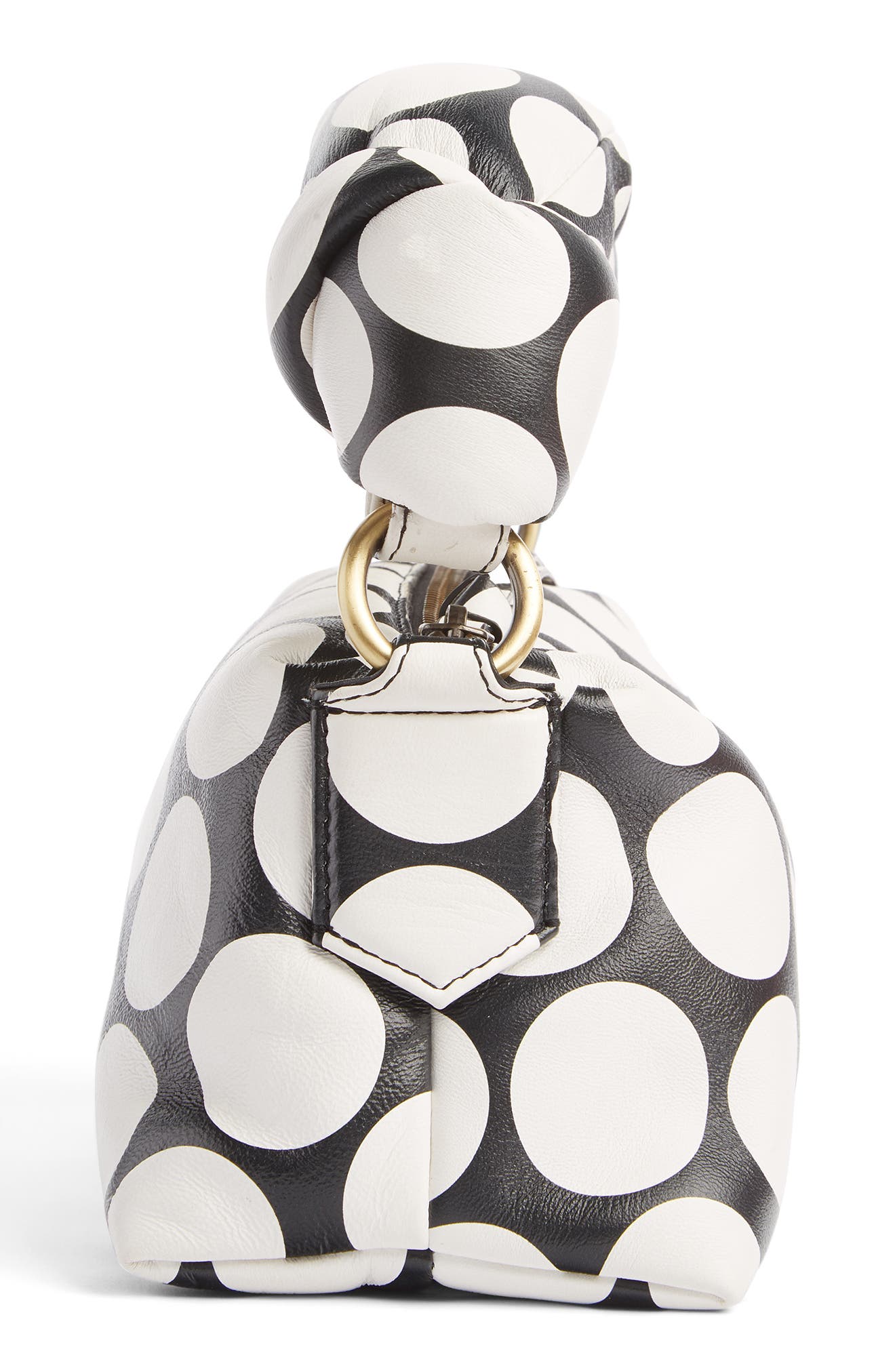 Dries Van Noten Large Puff Polka Dot Leather Clutch, Alternate, color, 