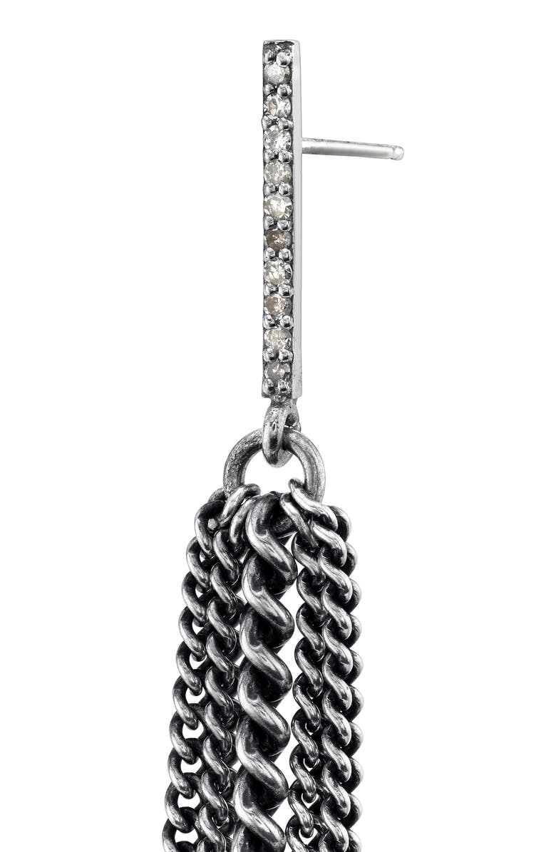 Sheryl Lowe Bar Fringe Earrings with Pavé Diamonds, Alternate, color, 