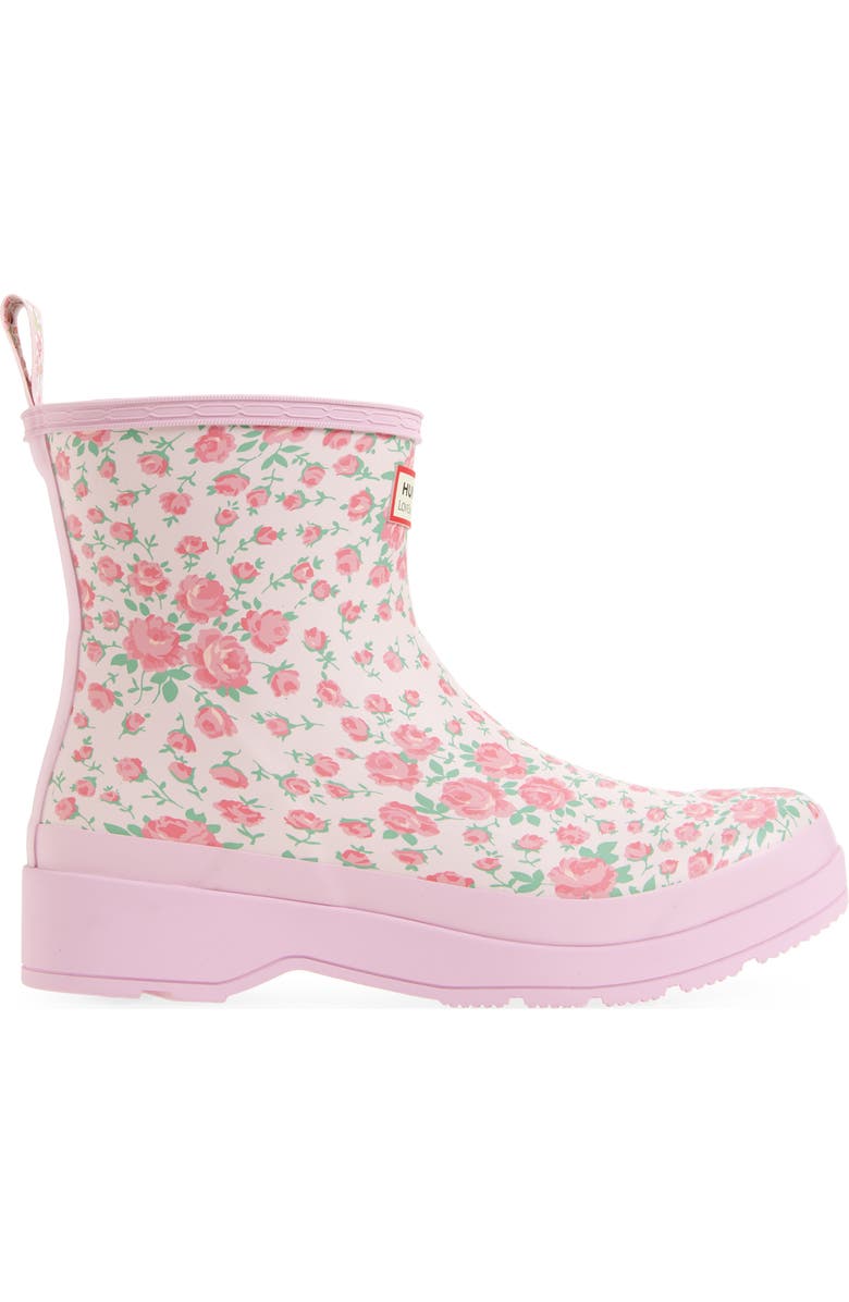 Hunter x LoveShackFancy Play Short Rain Boot, Alternate, color, Rose Heart