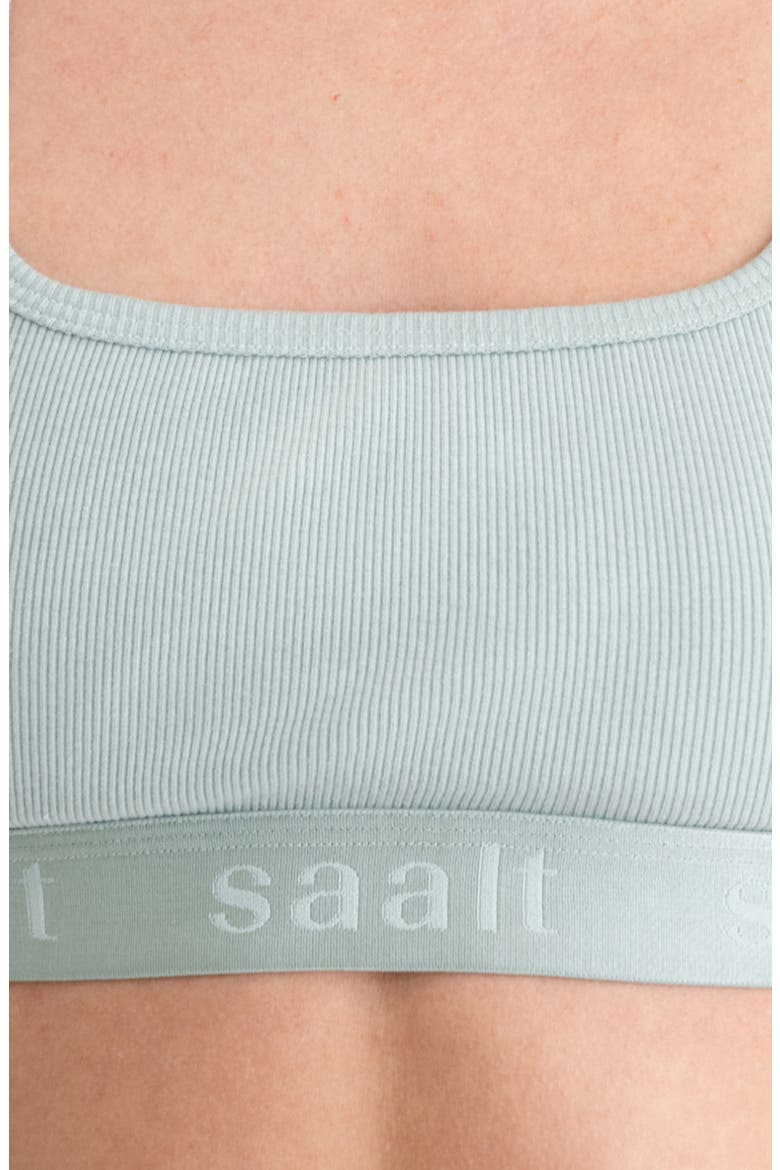 Square Neck Rib Cotton Blend Bralette, Alternate, color, SEA GLASS