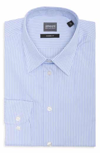 Modern Fit Stripe Cotton Dress Shirt