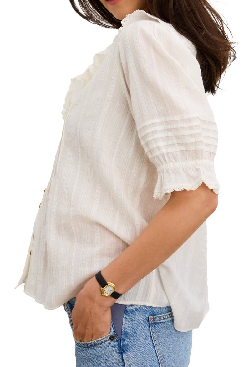 The Lou Lou Nursing Blouse, Alternate, color, Vanilla