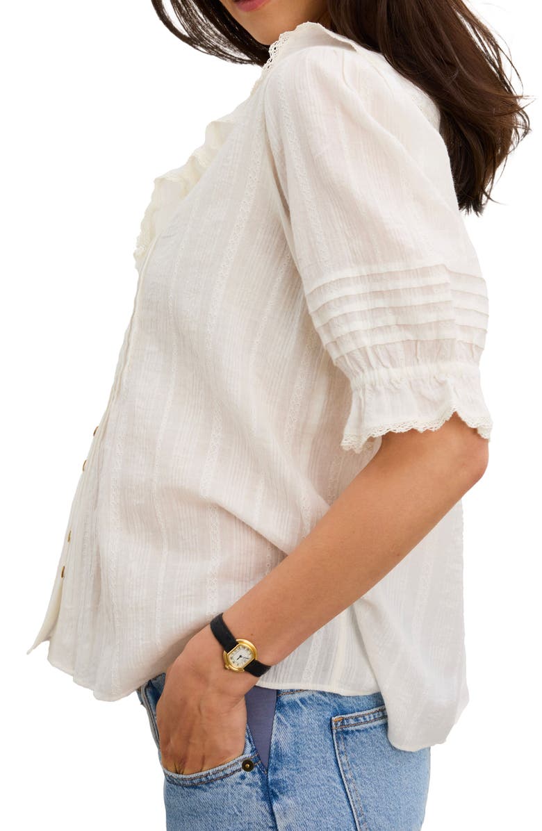 HATCH The Lou Lou Nursing Blouse, Alternate, color, Vanilla