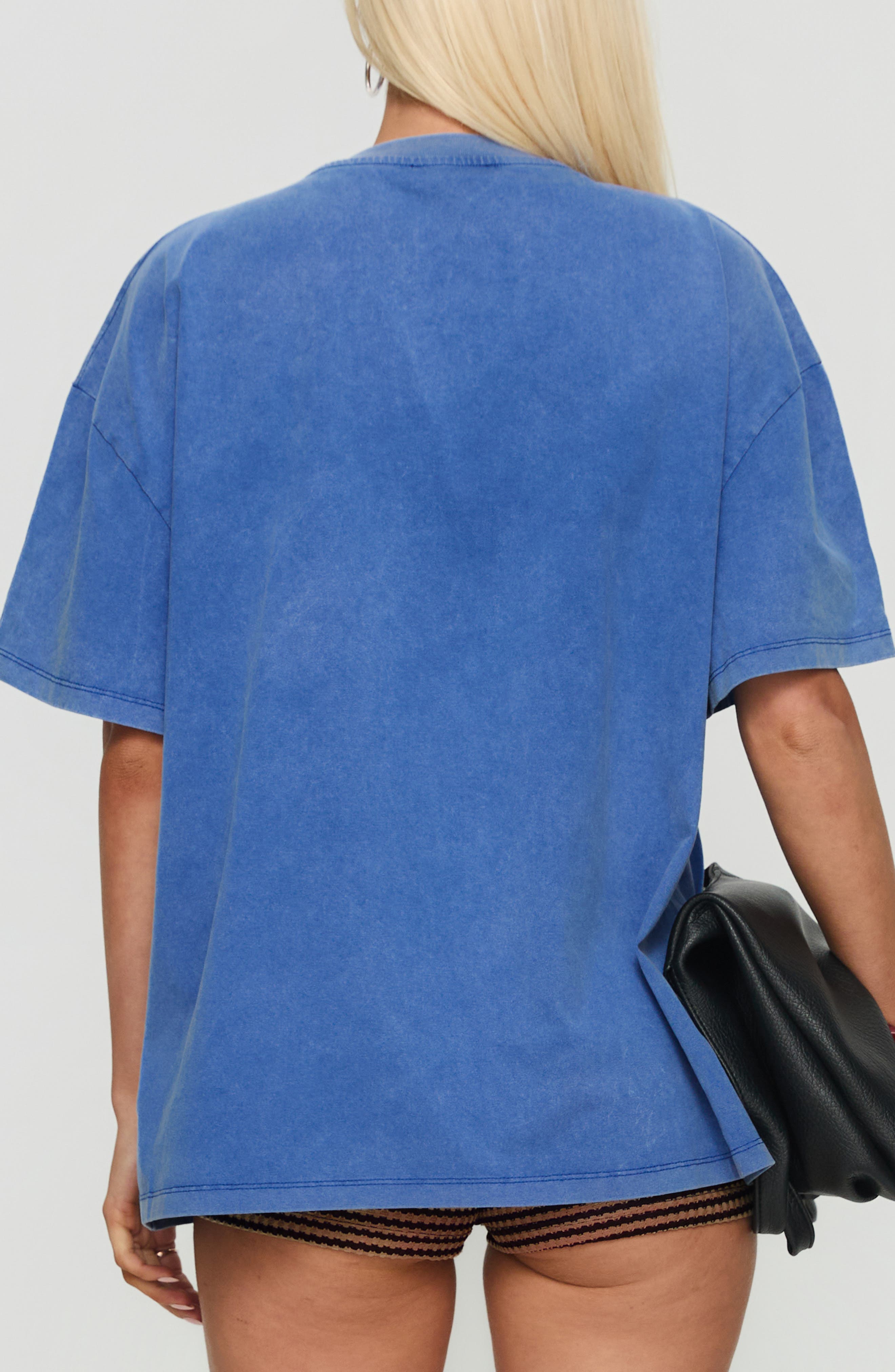 Linsay Pomegranate Oversize Cotton Graphic T-Shirt - image 2