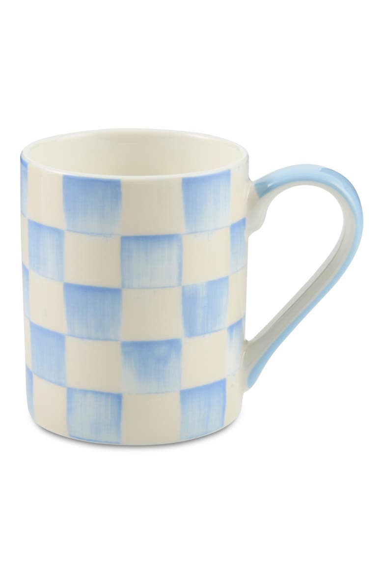 Sky Check Porcelain Mug, Main, color, BLUE