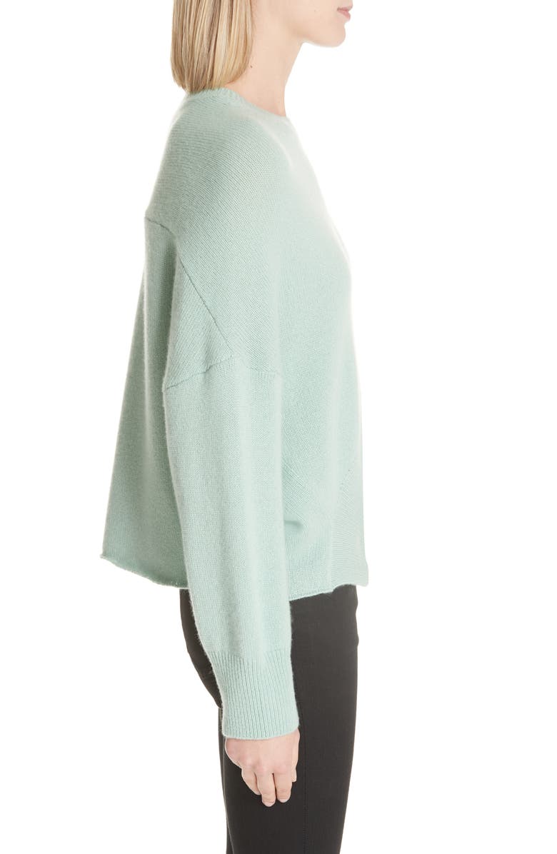 Valentino Curve Hem Crop Cashmere Sweater, Alternate, color, 