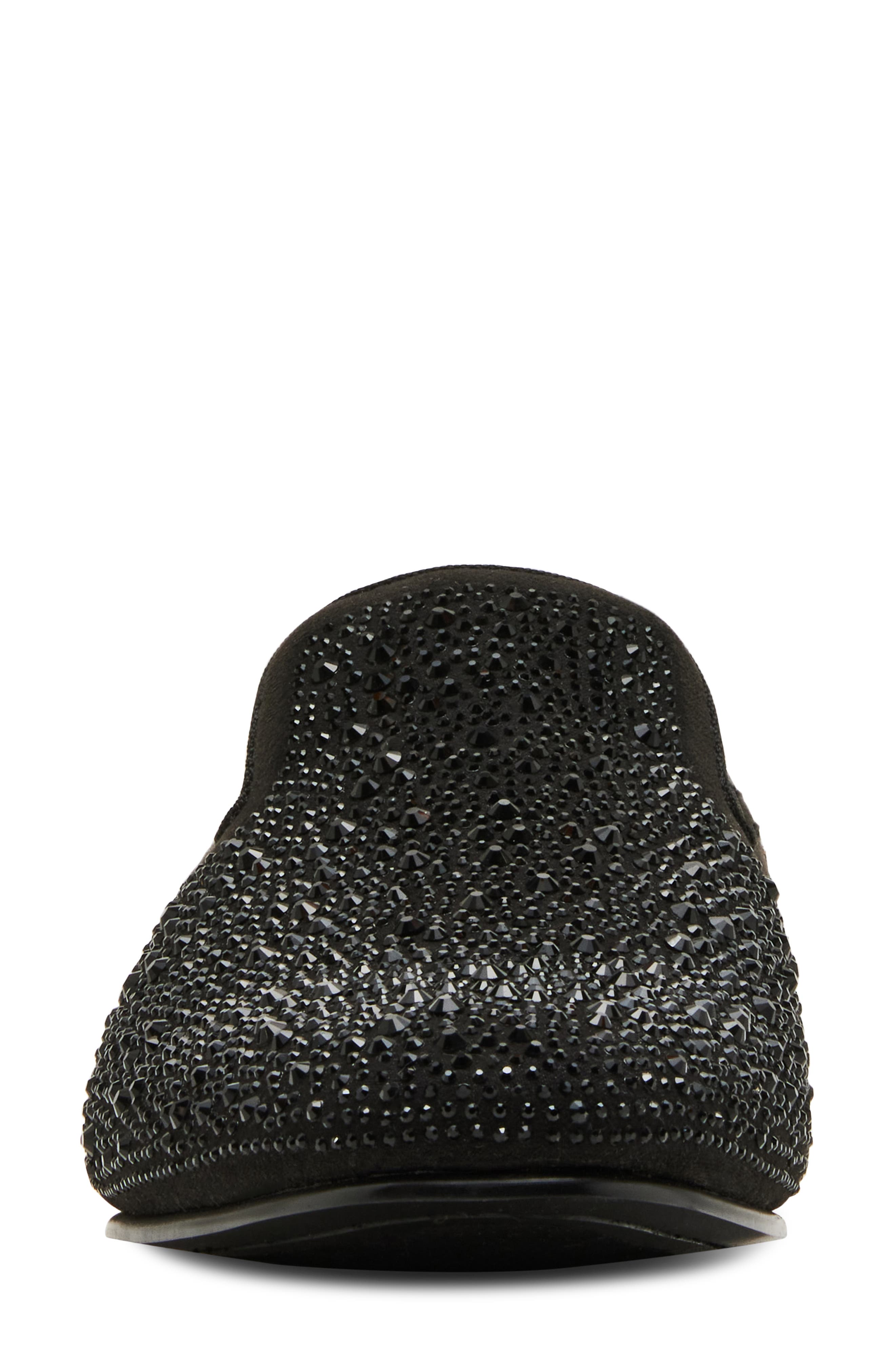 Steve Madden Cash Crystal Loafer, Alternate, color, Black