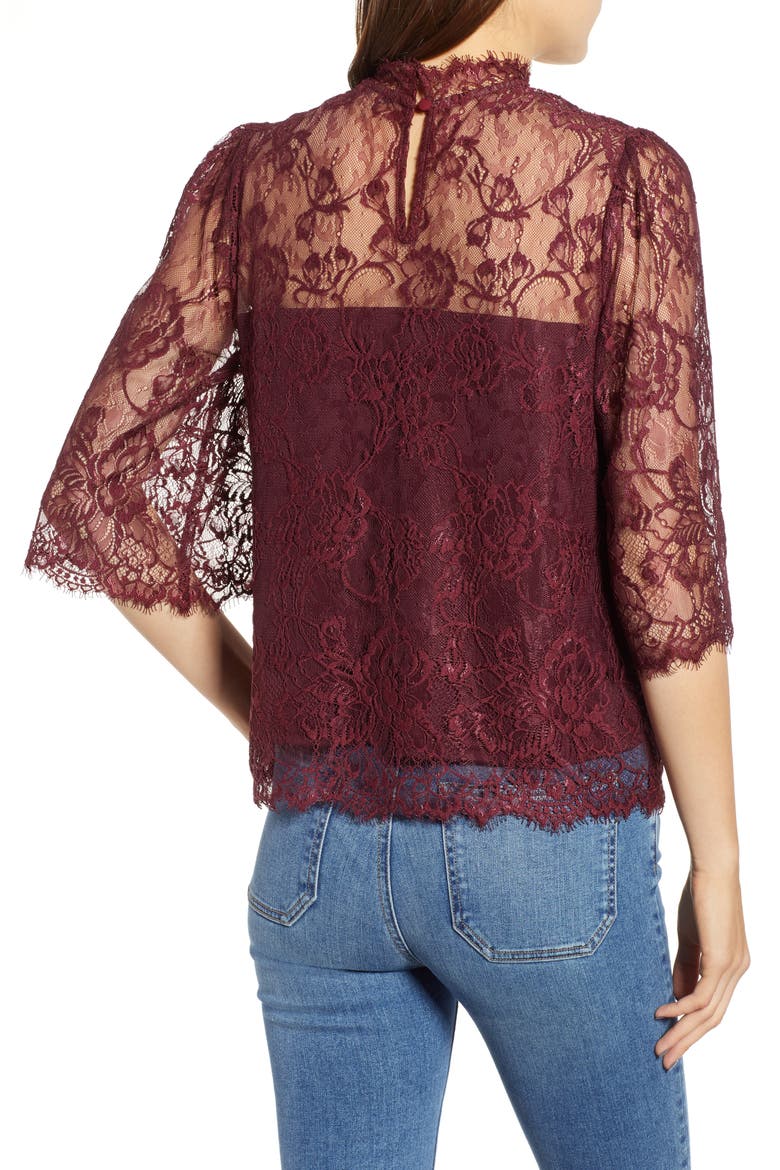 Naomi Lace Top, Alternate, color, AUBERGINE